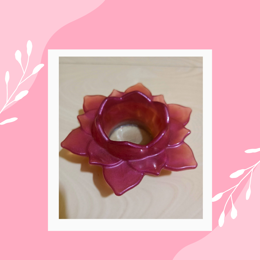 Resin Lotus candle holder